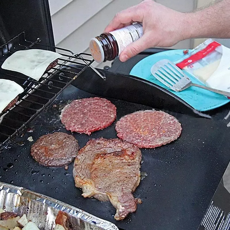 40 * 33cm BBQ Grill Mat Barbecue Plate Outdoor Reusable Baking Non Stick Pad Cooking Party PTFE Accessories 50% |