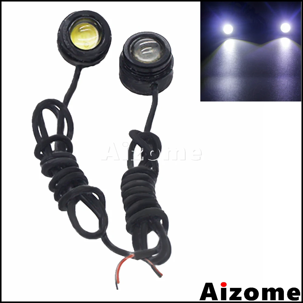 

12V Universal Motorcycle Eagle Eye White LED Light Brake Stop Lamp Reverse License Plate Light Tail Light Driving Strobe Light