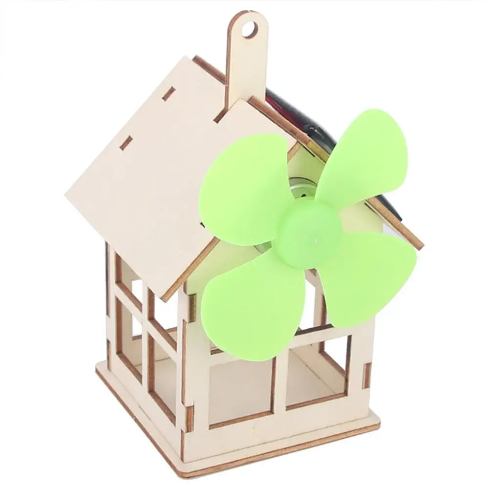 

Diy мини деревянный дом 3d головоломки ветряная мельница на солнечной батарее детская научная развивающая игрушка