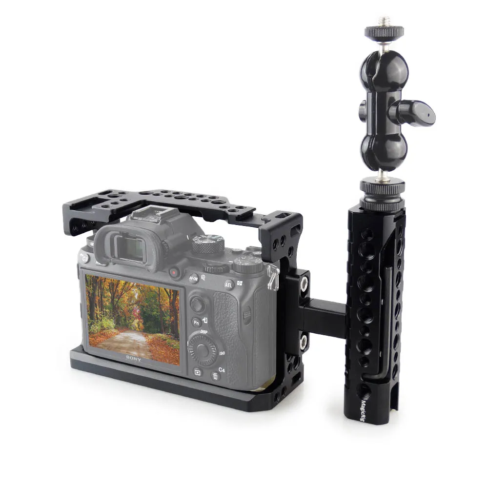 Клетка для камеры MAGICRIG с верхней ручкой + совместимый HDMI Кабельный зажим Sony A7RIII