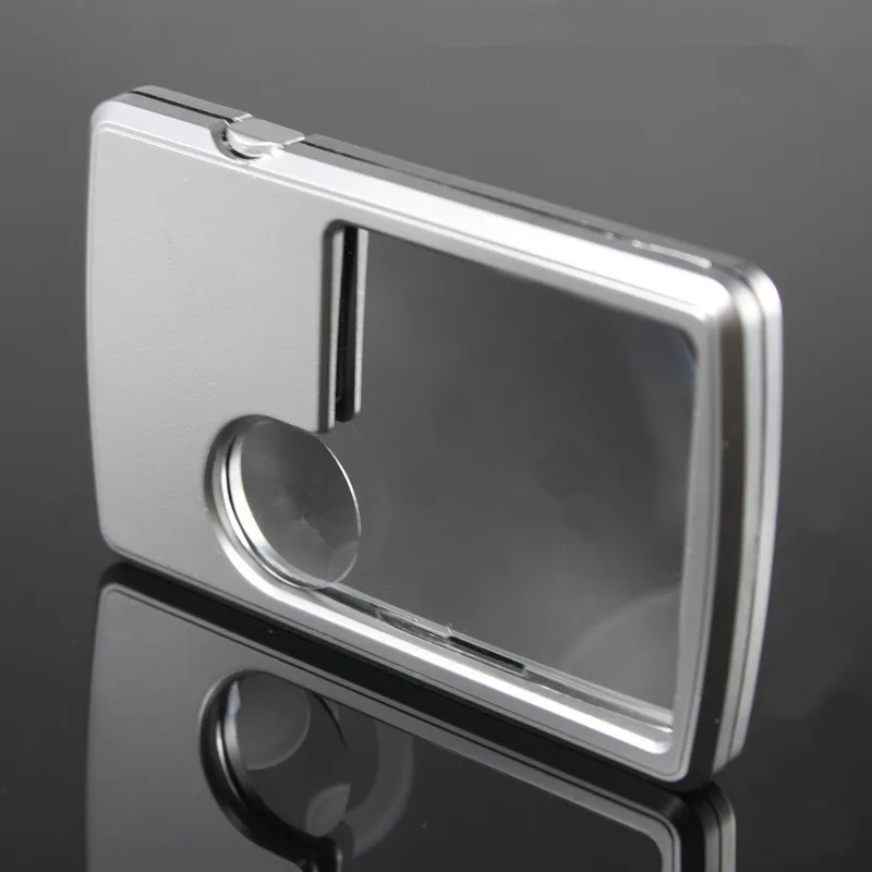 Портативная ультратонкая пластиковая лупа из ПВХ со светодиодсветодиодный