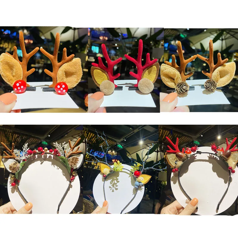 

6-Piece Christmas Lovely Hairpins Hair Hoops Ornaments Gifts Children Adult Girls Home Decoration Birthday Party Props for Women