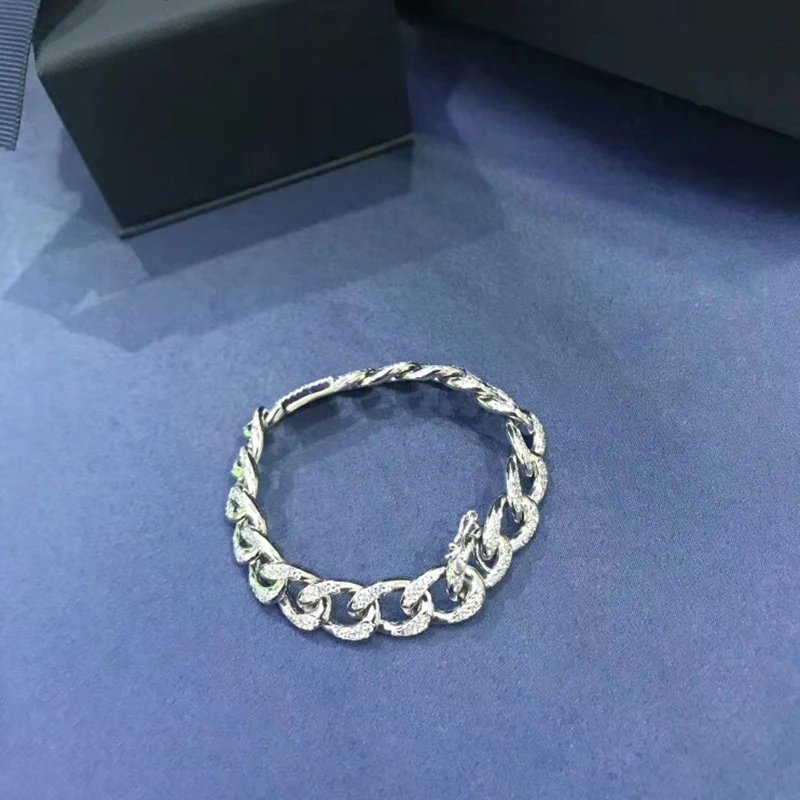 

100% Sterling Silver S925 Ladies Bracelet Classic Chain Black Gold Bracelet Female Fashion Jewelry Girlfriend Gift