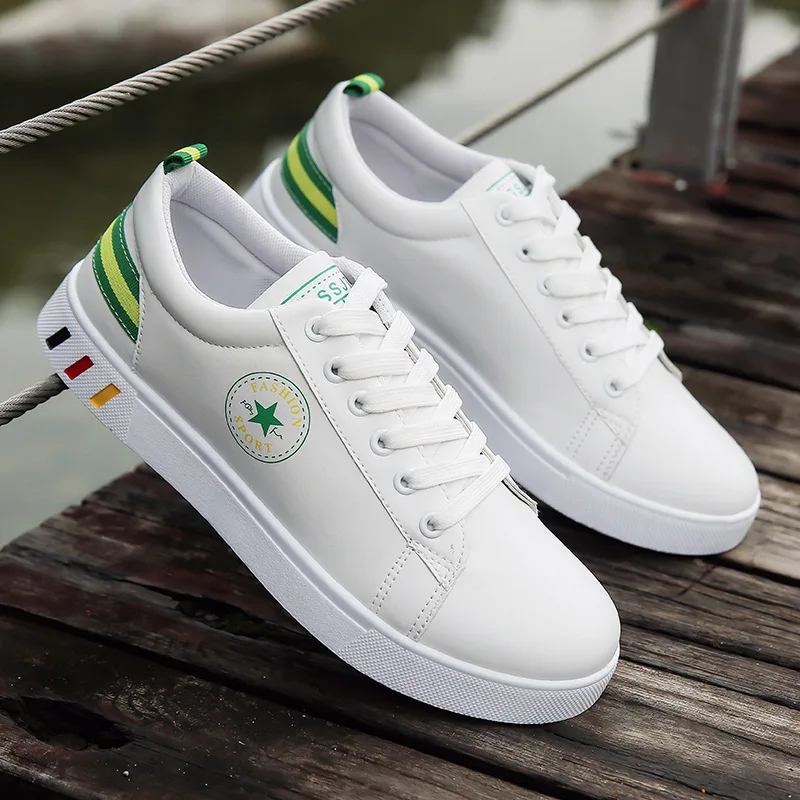 H06 white green Брендовые весенне-осенние новые мужские вулканизированные туфли дышащие оксфорды Модные парусиновые кроссовки низкие Туфли на шнуровке высокого качества Размер 39-44 - Цвет: H06 white green