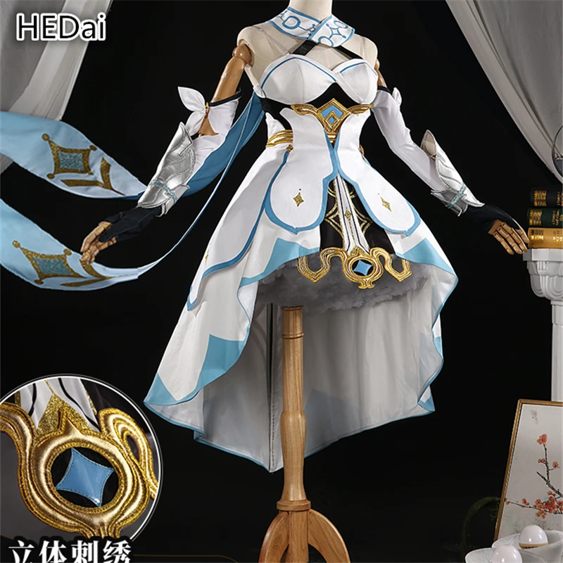 

Game Genshin Impact Traveler Lumine Cosplay Costume Woman Christmas Gift Lovely Costumes Outfits Dress