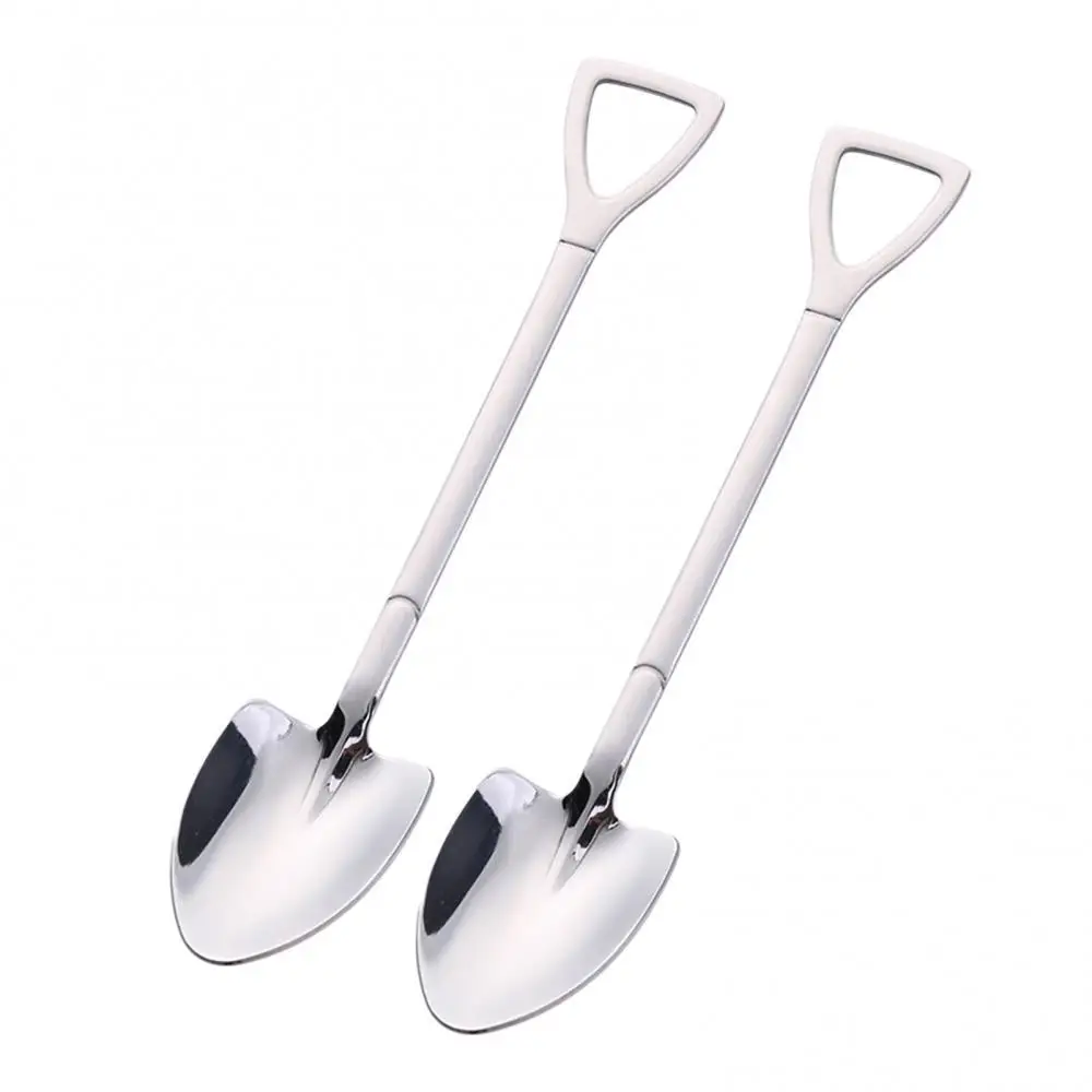 

2Pcs Stainless Steel Shovel Spoon Scoop Watermelon Dessert Kitchen Stirring Tool