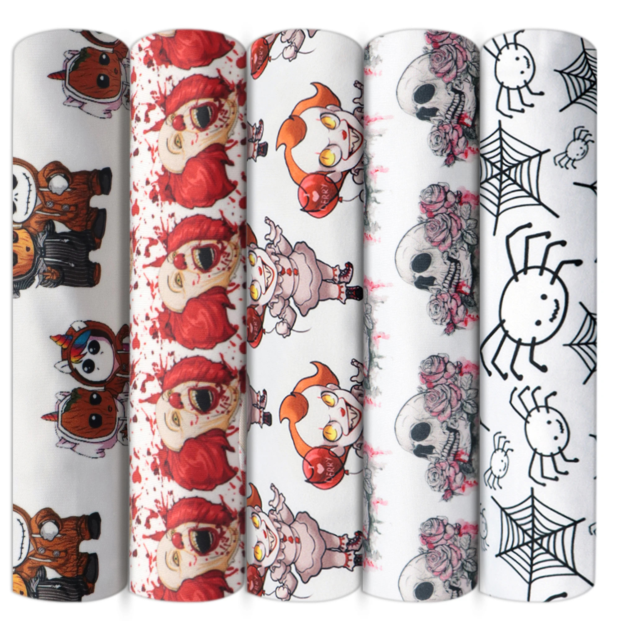 4 способа стрейч вязать Материал ткани призрак мультфильм серии лоскутного шитья