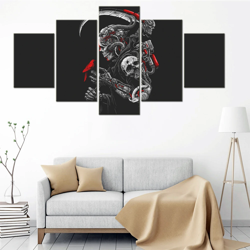 Картина на холсте 5 шт. Череп киборг эксандрова искусство декоративные картины