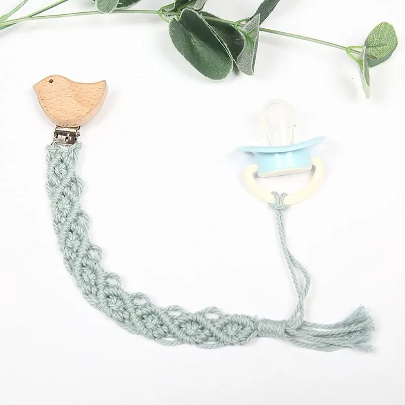 

Baby Teething Pacifier Chain Cotton Rope Woven Chewable Soother Nipple Holder J2HD