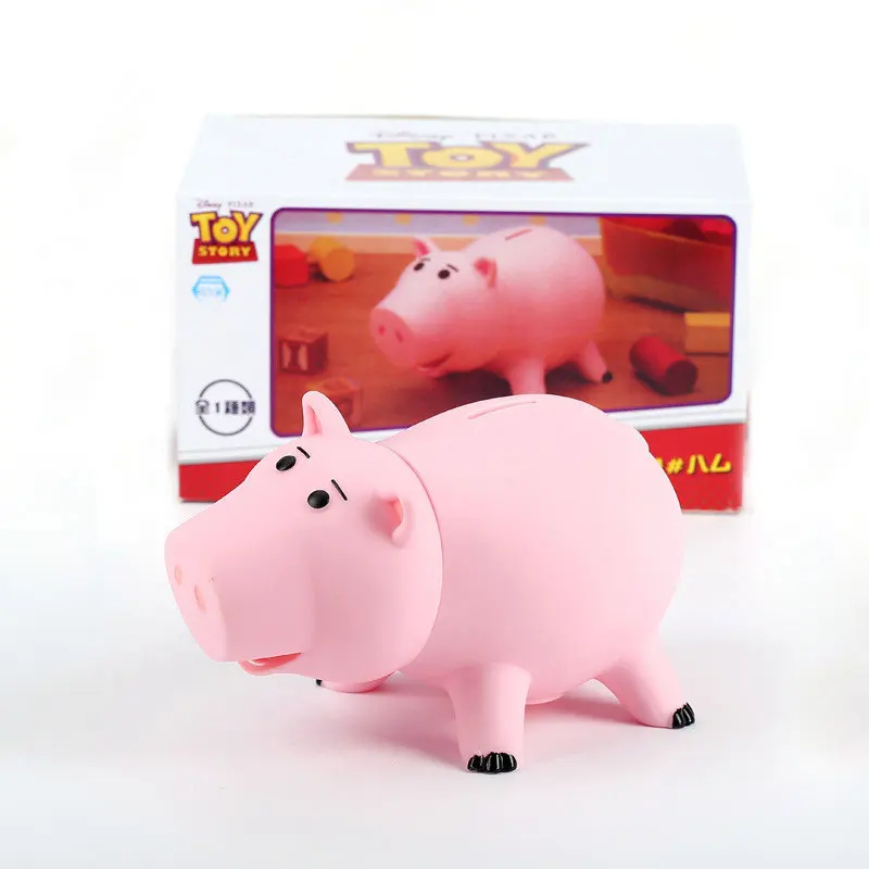 

Cute Toy Story 4 3 Hamm Piggy Bank Pink Pig Coin Box Anime PVC Toy Story 4 Hamm Piggy figure Doll Christmas Gift Kids Money Box