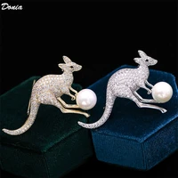 donia jewelry new cute kangaroo fashion brooch inlaid aaa zircon animal brooch unisex creative corsage luxury pin