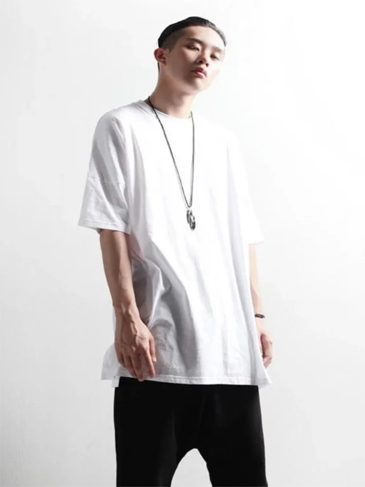 

Men's Short Sleeve T Shirt Summer New Classic Simple Pure Color Hong Kong Fashion Trend Large Size Short Sleeve T Shirt