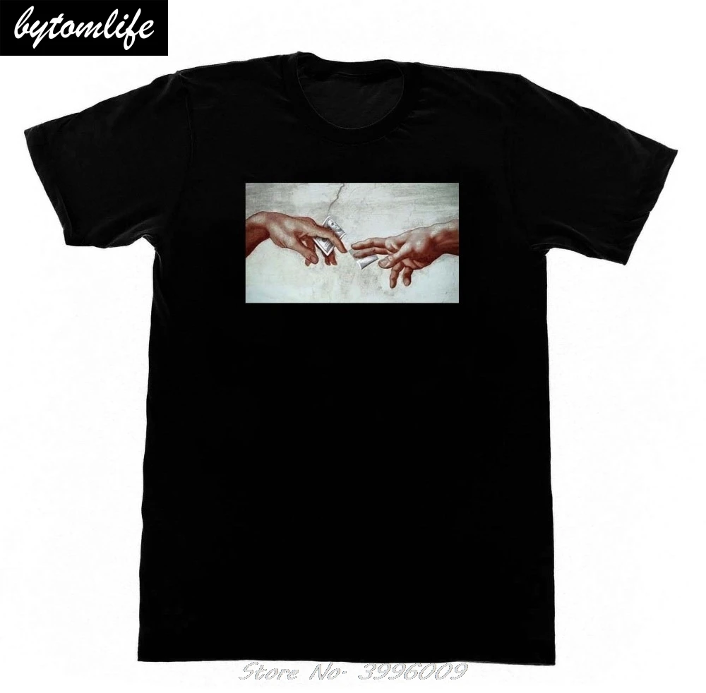 

New Fashion Summer Leonardo Da Vinci Sistine Chapel Drug Deal From God Shirt T-shirt Print T Shirt Men
