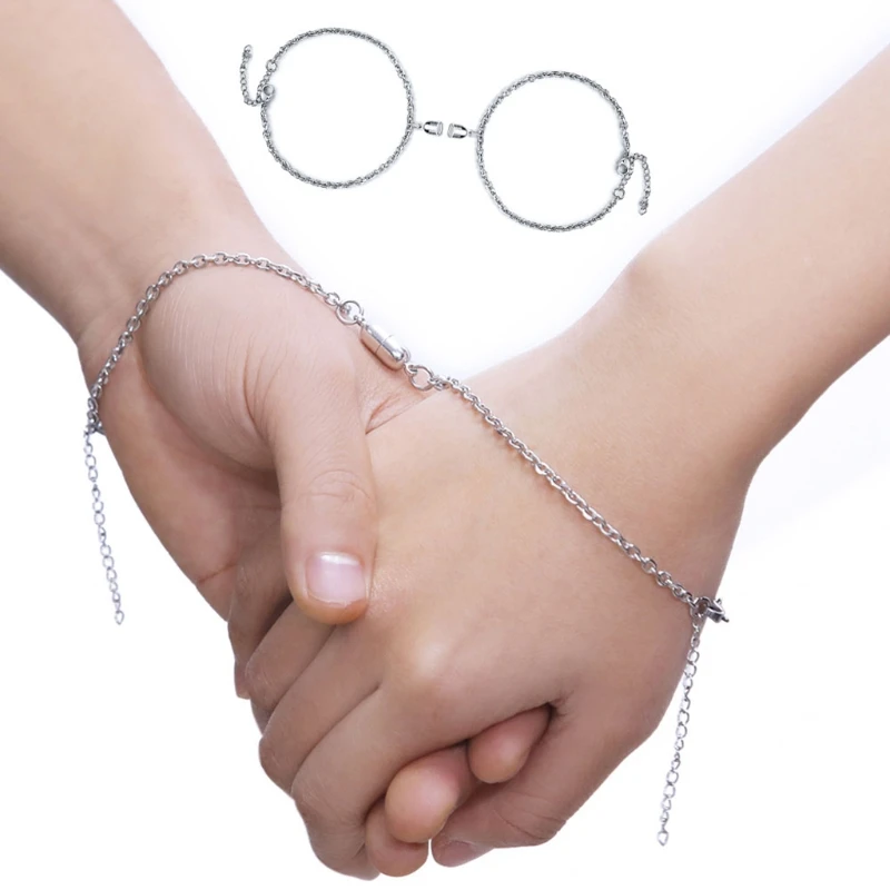 

2Pcs Stainless Steel Boyfriend Girlfriend Relationship Bracelet Love Magnetic Long Distance Bracelet Kit Lover Jewelry