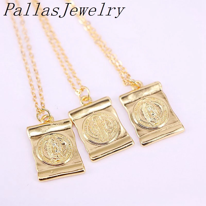 

10Pcs New Fashion Gold color Religion style Virgin Mary/Jesus pendant necklace