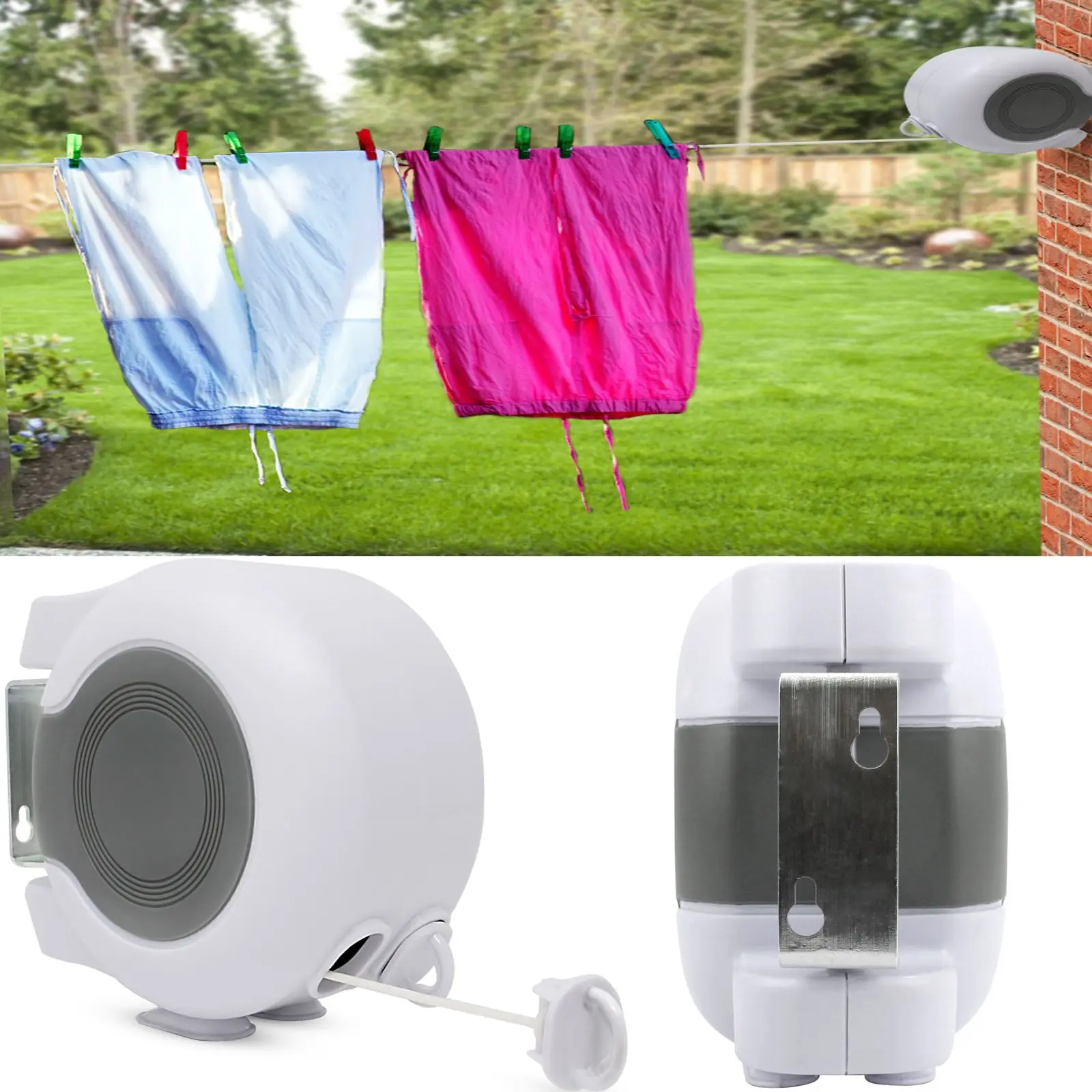 Портативная сушилка. Retractable clothes line airer Reel Wall Mounted washing Laundry.