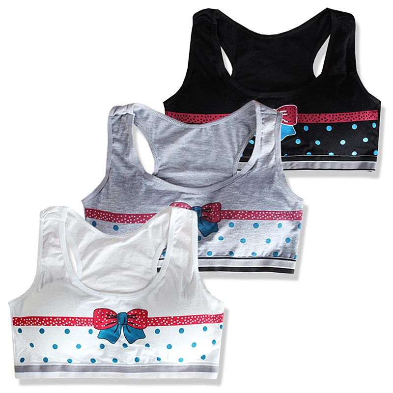 Бюстгальтер 3 шт./лот нижнее белье для девочек и подростков хлопковый жилет