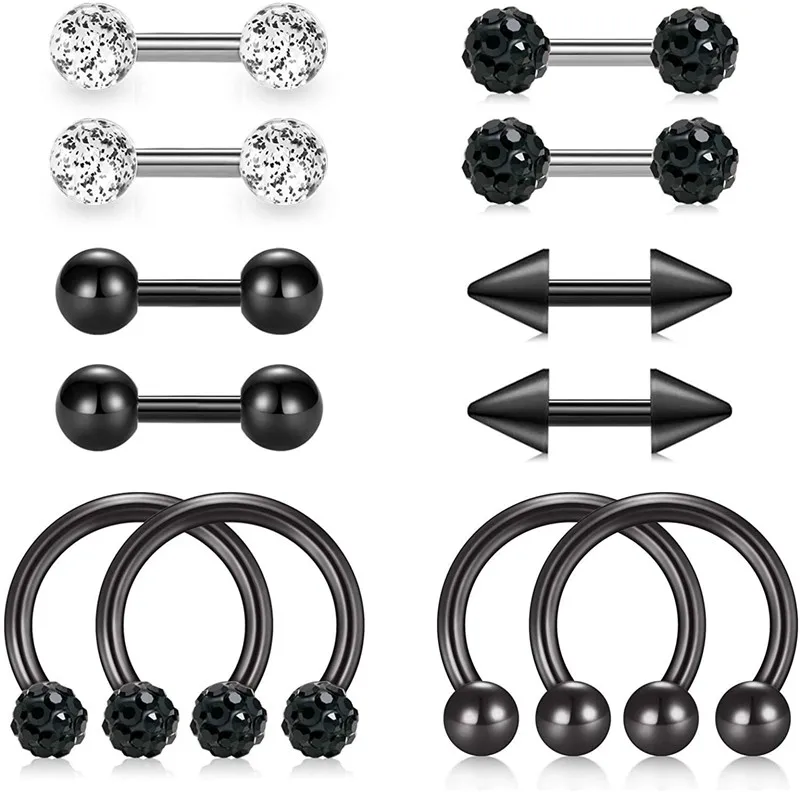 Серьги гвоздики из хирургической стали с хрящами шпильки для пирсинга женщин и