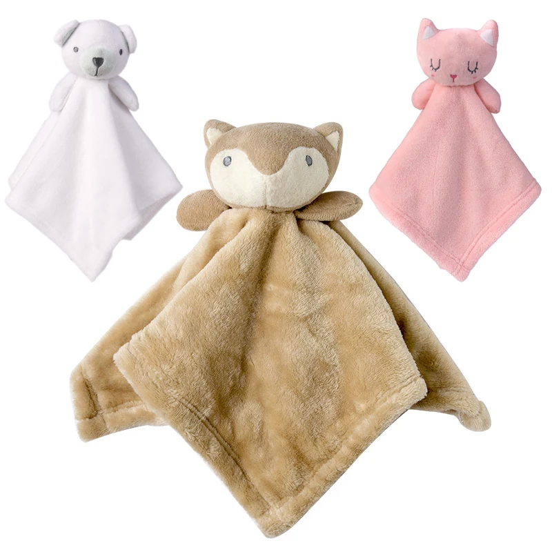 Пушистое мягкое детское одеяло с успокаивающим животным красивое животными для