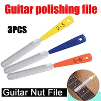 3pcsset guitar nut files fret stainless steel guitar polishing slot filing luthier repair tool kit for stringed instruments