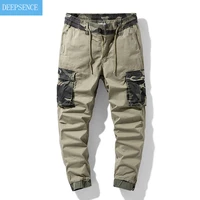 summer big pocket mens trousers stretch pants casual pants mens tooling 2021 new elastic band overalls for men