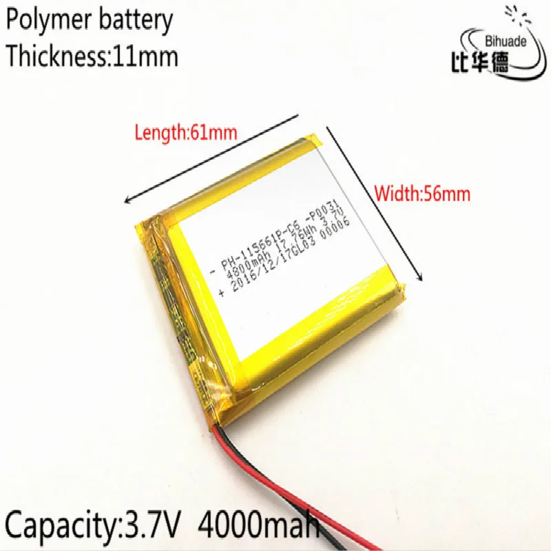 3 7V литий полимерный аккумулятор 115661 4000MAH планшетный ПК навигация мобильный