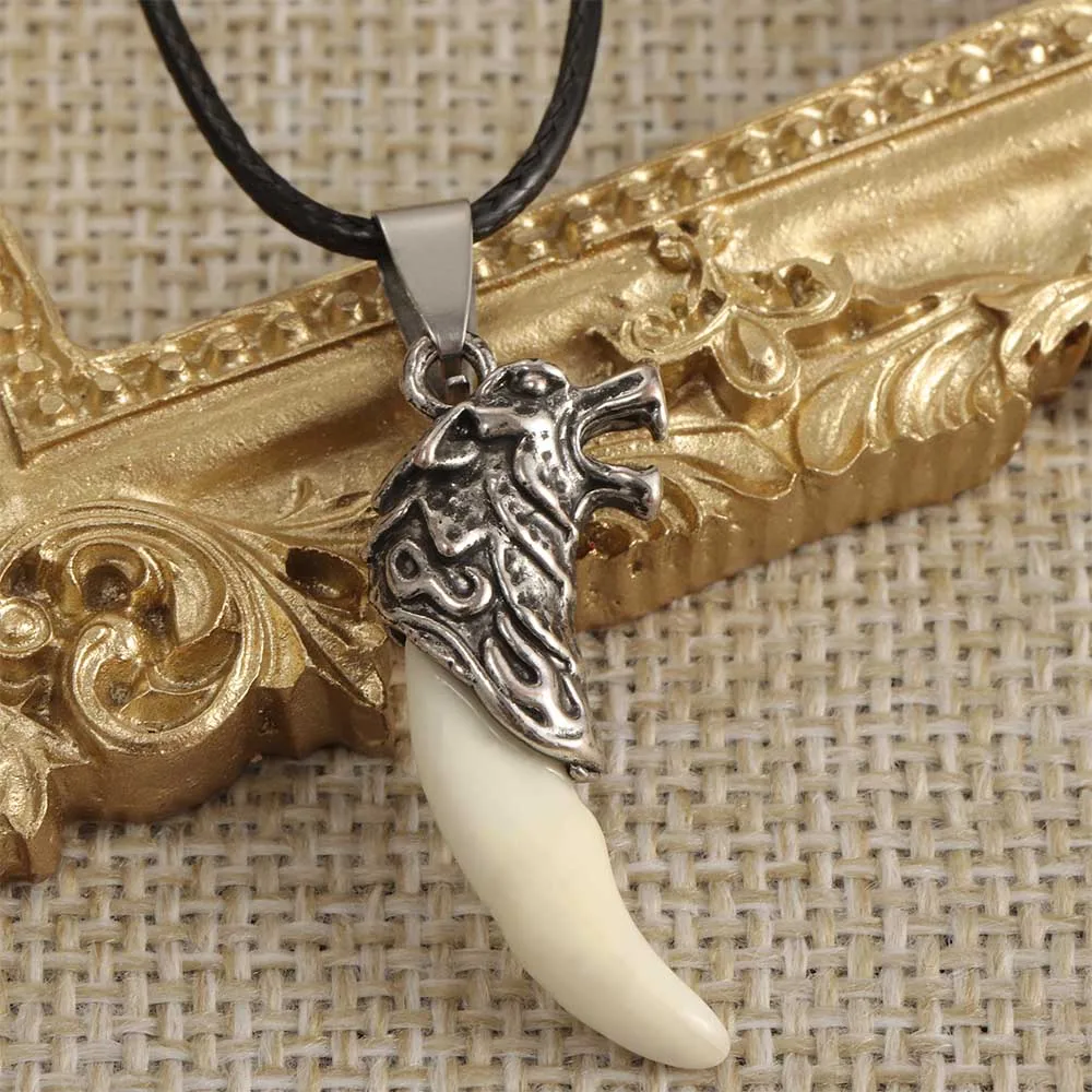 Новинка мужское ожерелье с зубами волка из титановой стали доминирующий кулон