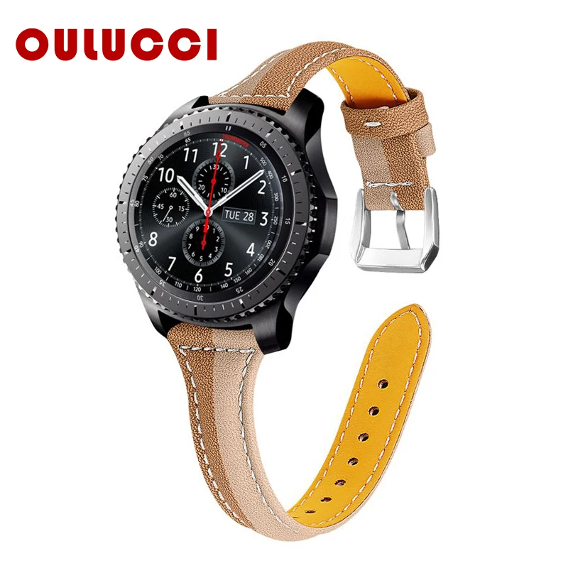 Кожаный ремешок OULUCCI коричневого цвета для samsung gear s3 huawei watch 2 модный galaxy 46 мм
