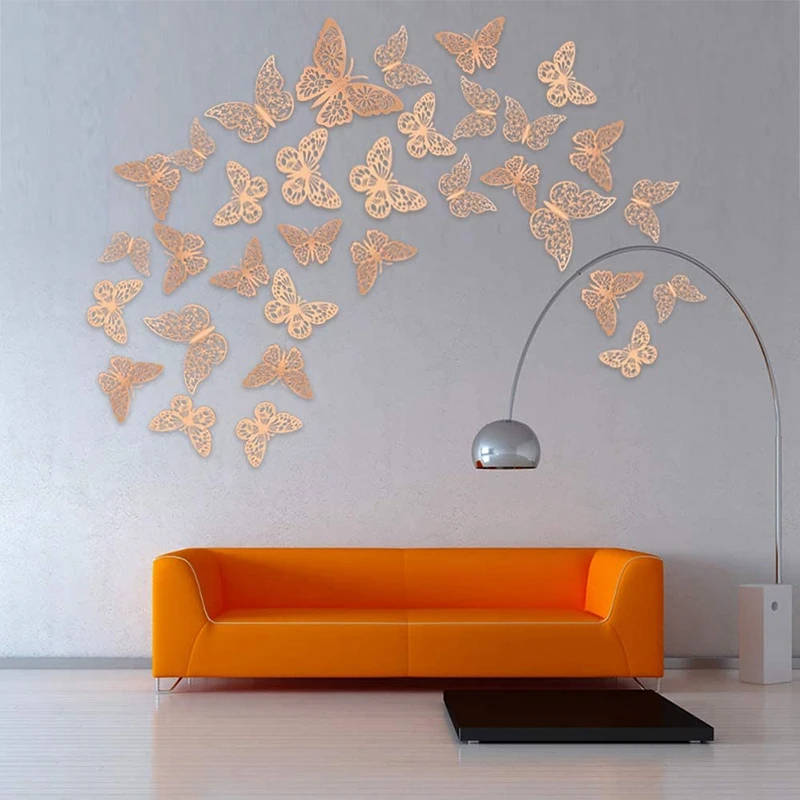 

3D Butterfly Wall Decor Paper Butterfly Cake Decorations for Cake Decorating Wall Decor Wedding Party Decorations 72 Pcs