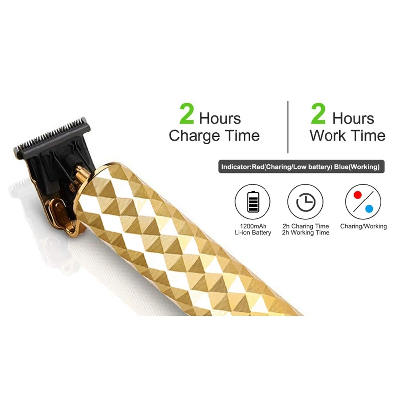 

Hair Clippers Haircut Cutter Luxury Gold Men Edge Hair Razor Cordless Trimmer Barber Carved Bald Hair Scissors