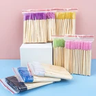 50 шт. одноразовых кистей для бровей с бамбуковой ручкой, кисть для ресниц, Кисть для макияжа, инструменты для нанесения туши и ресниц