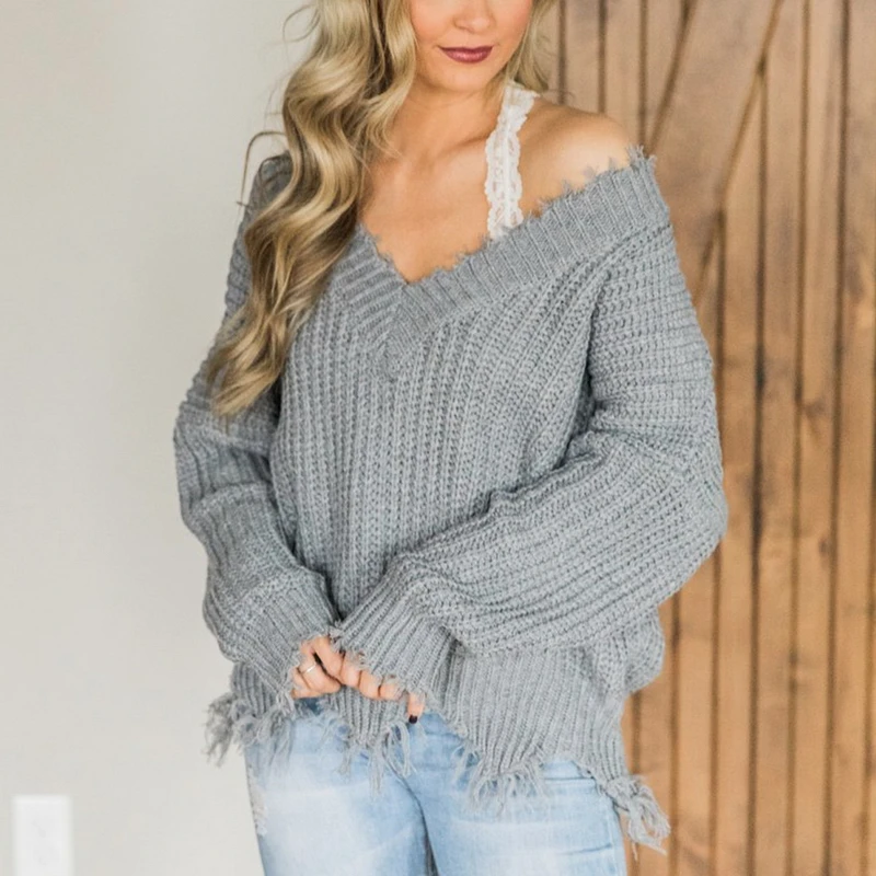 Женский топ с длинным рукавом пуловер трикотажная одежда новый осенний свитер