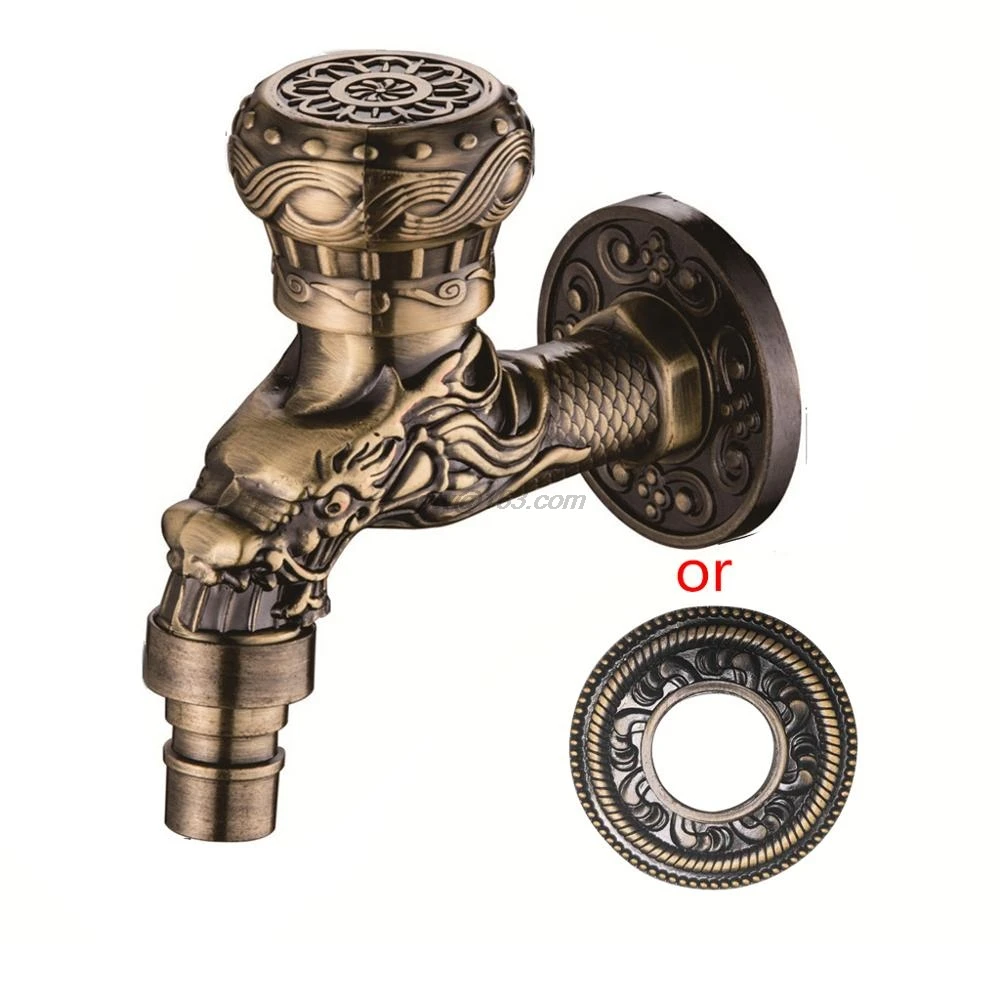 

Antique Bronze Dragon Wall Mounted Tap Sink Faucet Dragon Washing Machine Tap