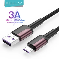 kuulaa micro usb cable 3a nylon fast charge usb data cable for samsung xiaomi lg tablet android mobile phone usb charging cord