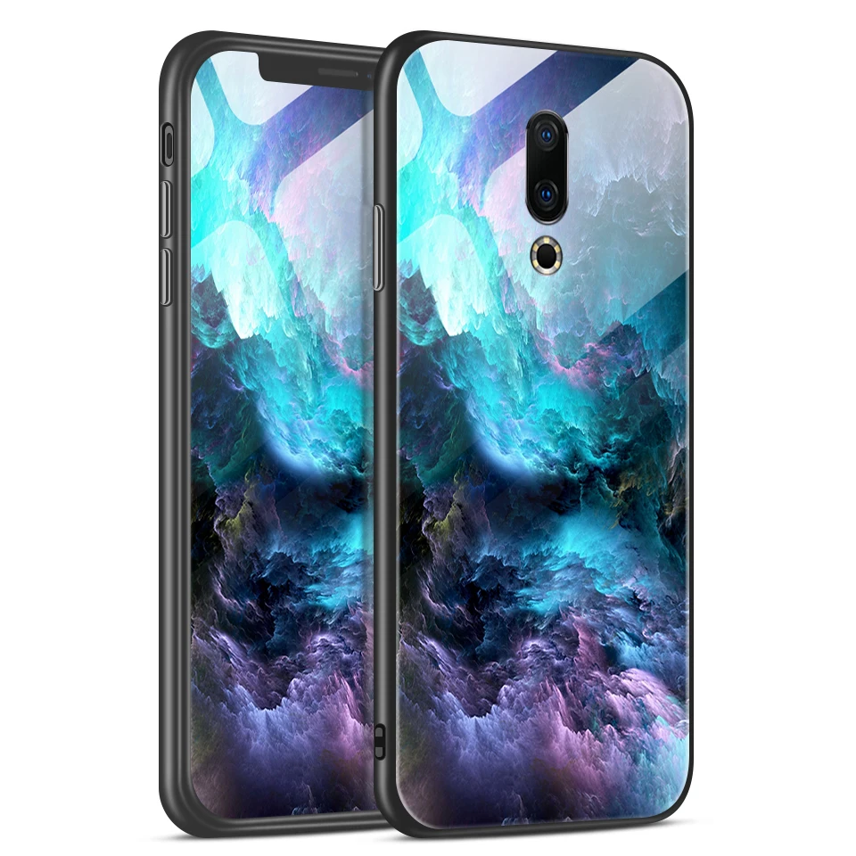 H109 Для Meizu M882Q M892Q M872Q чехол для телефона Meizu M6T звездный узор закаленное стекло Жесткий чехол для Meizu 16Plus 16S 16X TPU оболочка - Цвет: H109