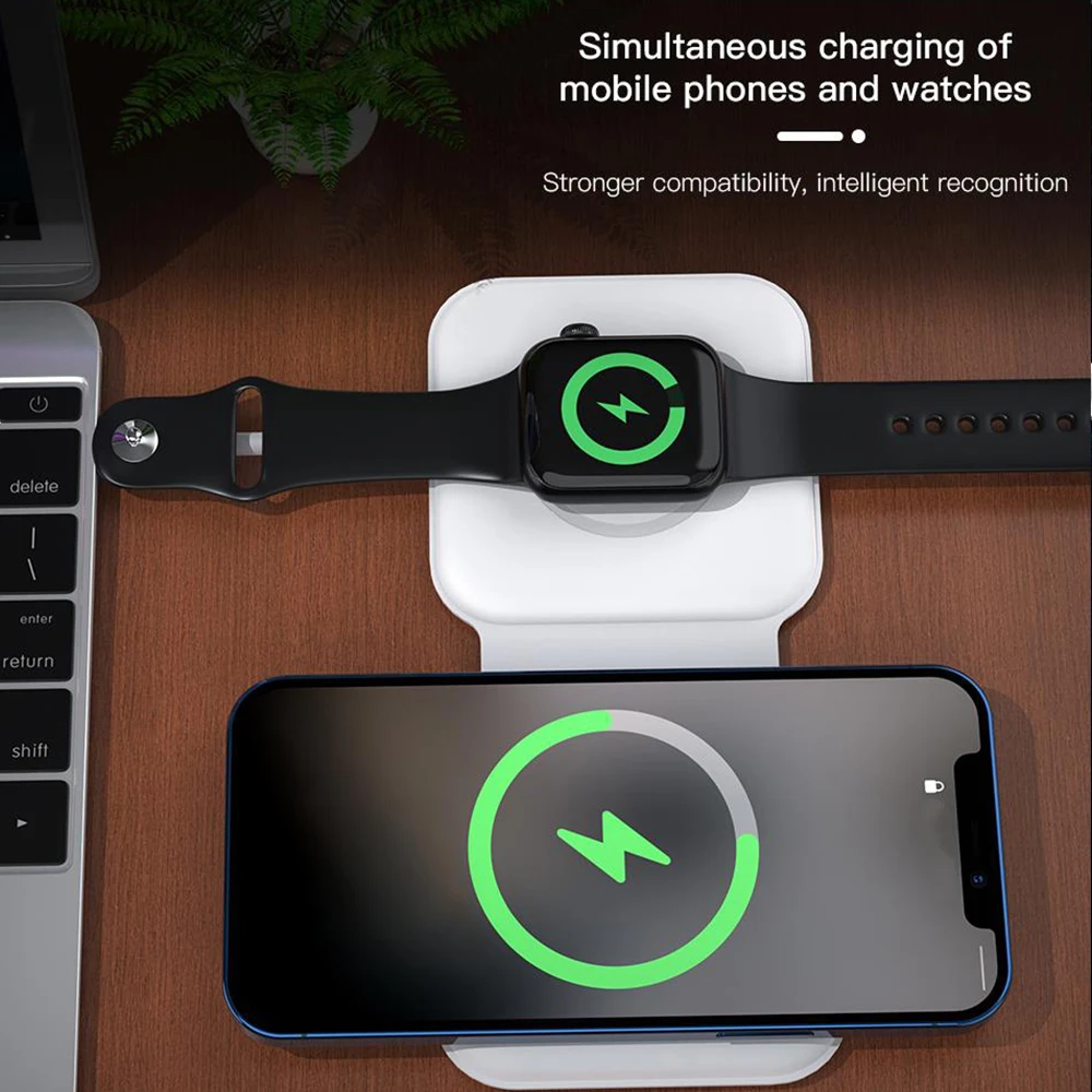 folding magnetic wireless charger for magsafe iphone 12 13 mini pro max fast wireless charging for airpods apple watch samsung free global shipping