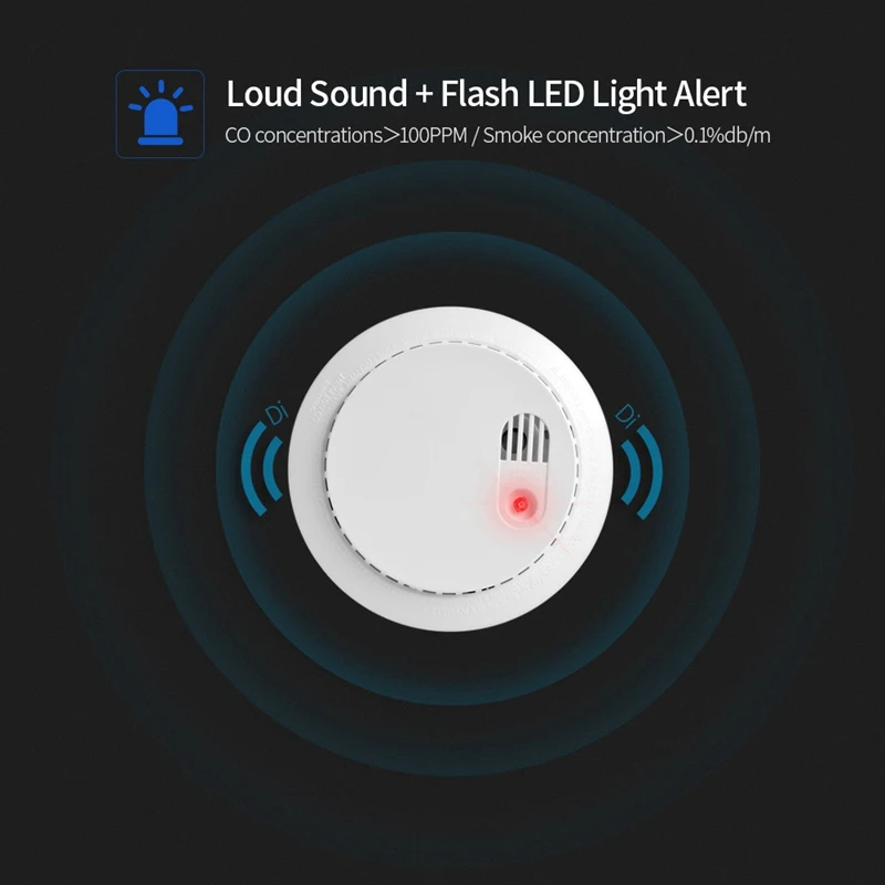 

Gas Sensor Smoke Sensor Wifi Smoke Sensor for Smart Home Carbon Monoxide Detector Alarm Push Notification Detector Smoke