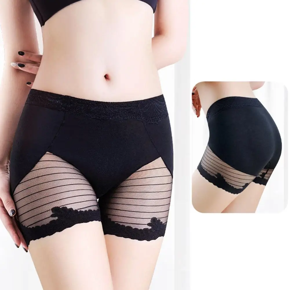 

High Waist Safety Short Pants Women Ultra-thin Seamless Safety Shorts Women Sexy Lace Hem Underpants Female Safety Pants Shorts