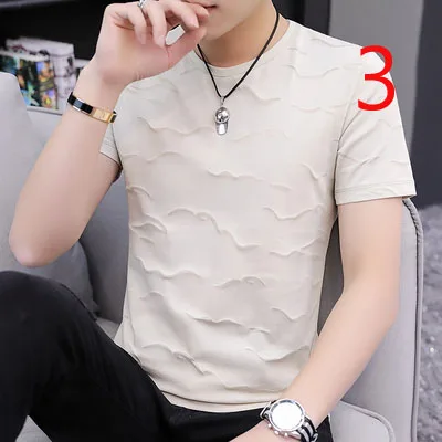 

2020 summer men's new trend stripe contrast T-shirt personality loose short sleeves