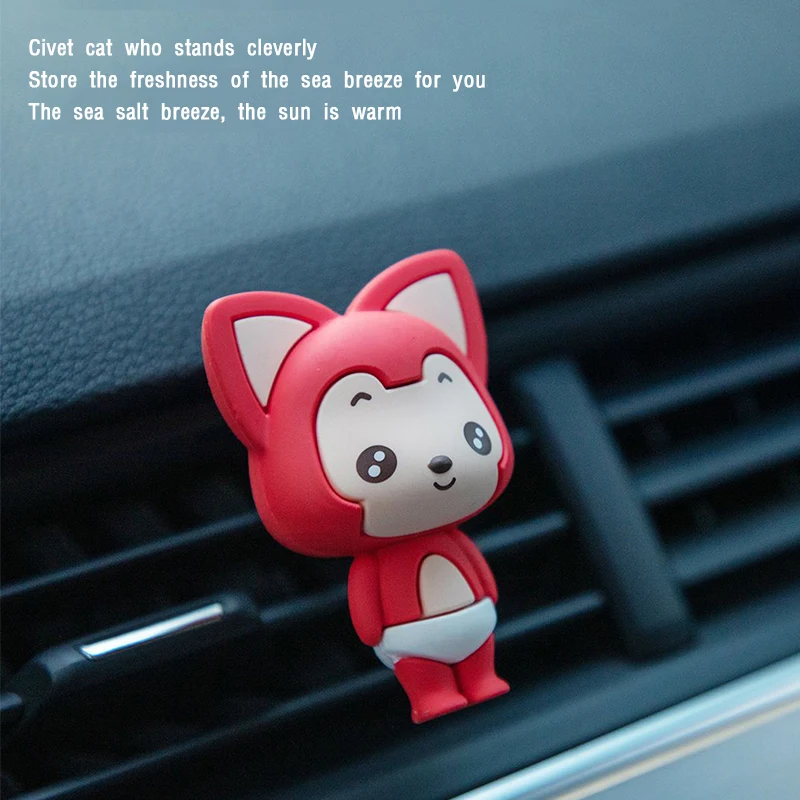

Cartoon Fox Dolls Car Freshener Clip High Quality Solid Air Outlet Fragrance Cute Car Interior Accessories for Girls Gift