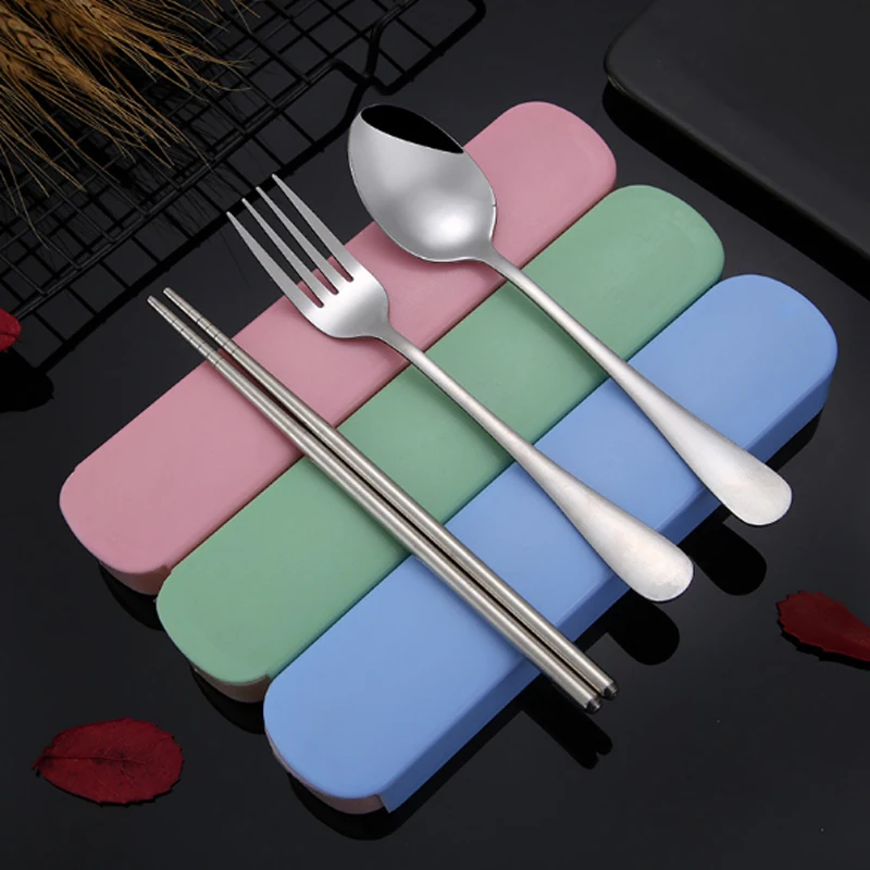 Портативный набор столовых приборов CATHYLIN ST19069 чехлы из нержавеющей стали для