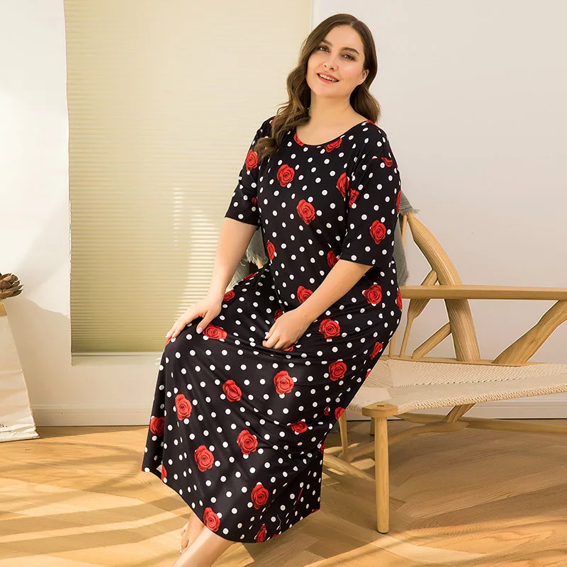 Новинка лета 2021 размера плюс Домашняя одежда длинная Пижама для женщин большие