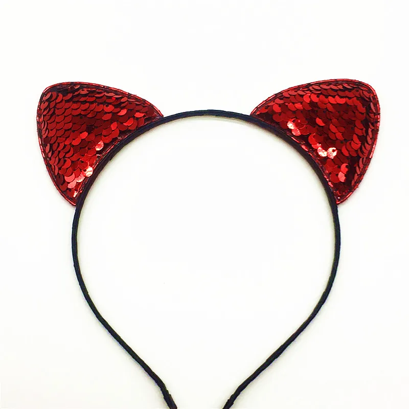 Милая блестящая повязка для волос с кошачьими ушками Детские аксессуары женщин
