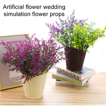 1PC/8PCS Artificial Lavender Flowers Lifelike Fake Plant Decoration For Home Kitchen Garden Wedding Decor And Table Centerpieces
