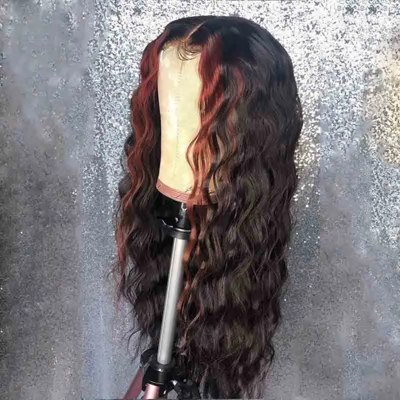 13X6 Выделите имбирь волна воды парик фронта шнурка глубокая часть Омбре