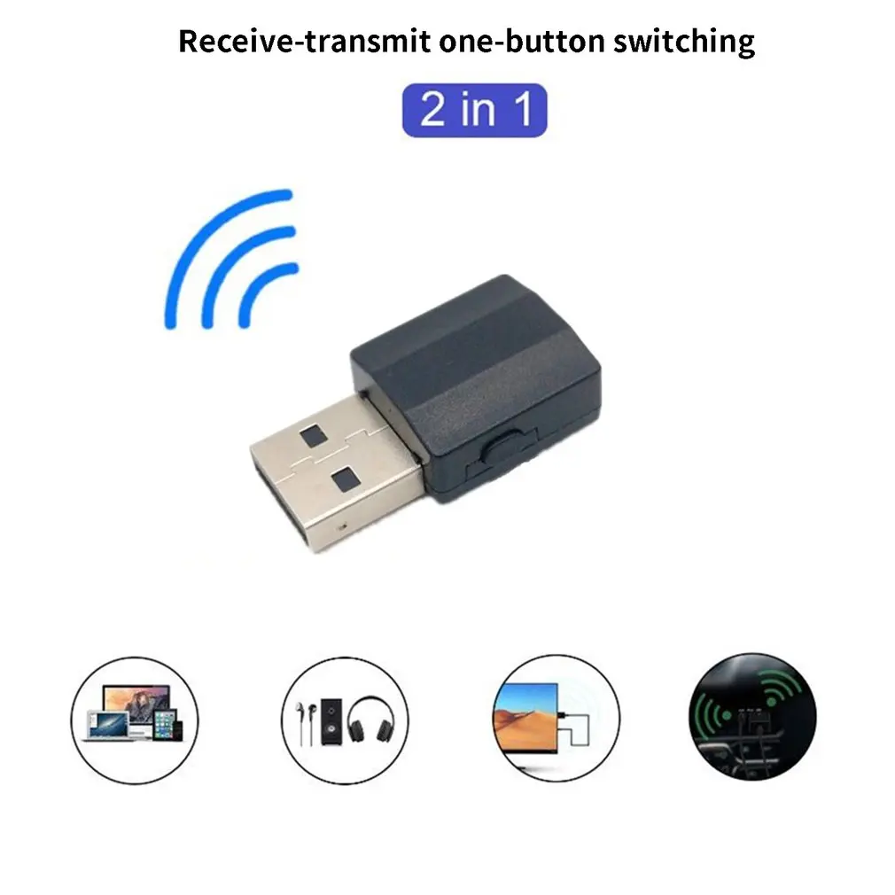 

Wireless Audio Transmitter Receiver 2 In 1 Adapter with 3.5mm Cable for Car TV Earphone Speaker Aux Bluetooth-Compatible 5.0