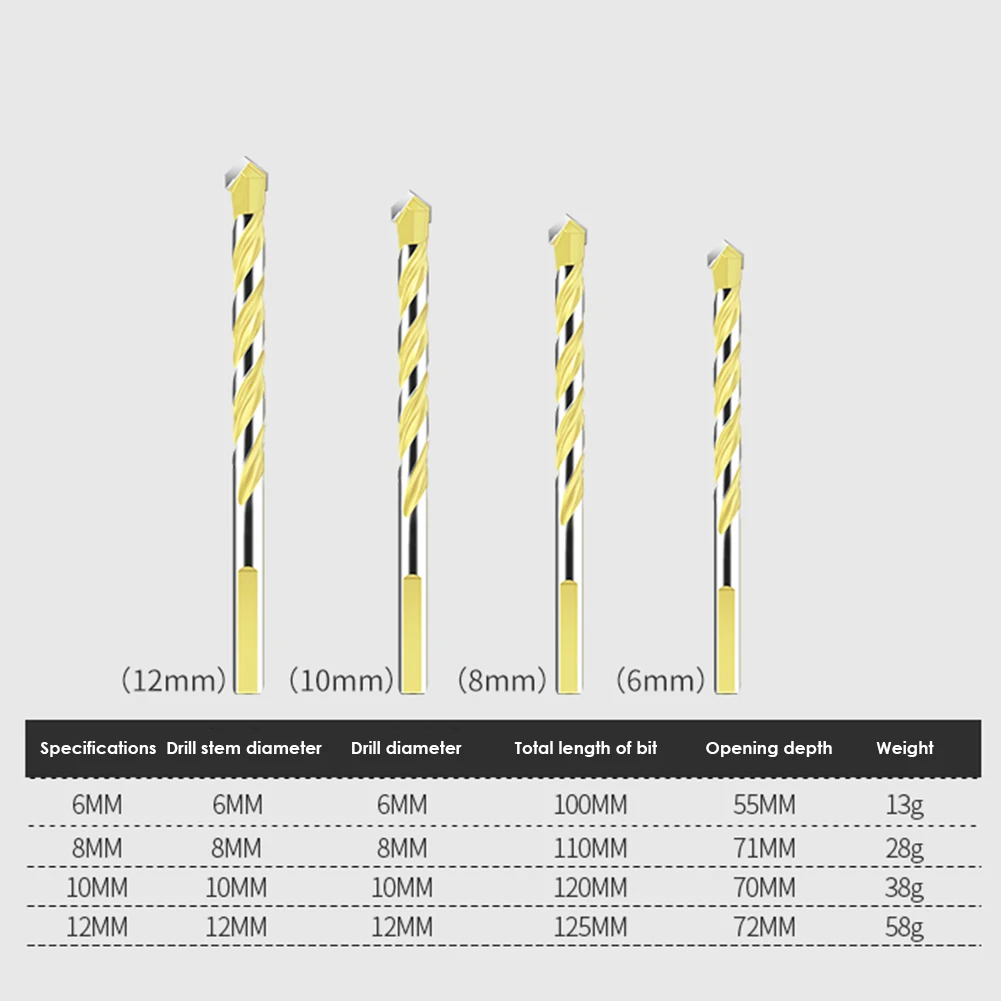 

Circle Hole Saw Adjustable Drill Bit 4pcs Concrete Ceramic Tile Metal Twist Drill Bit Set DIY Wall Hole Saw Drilling