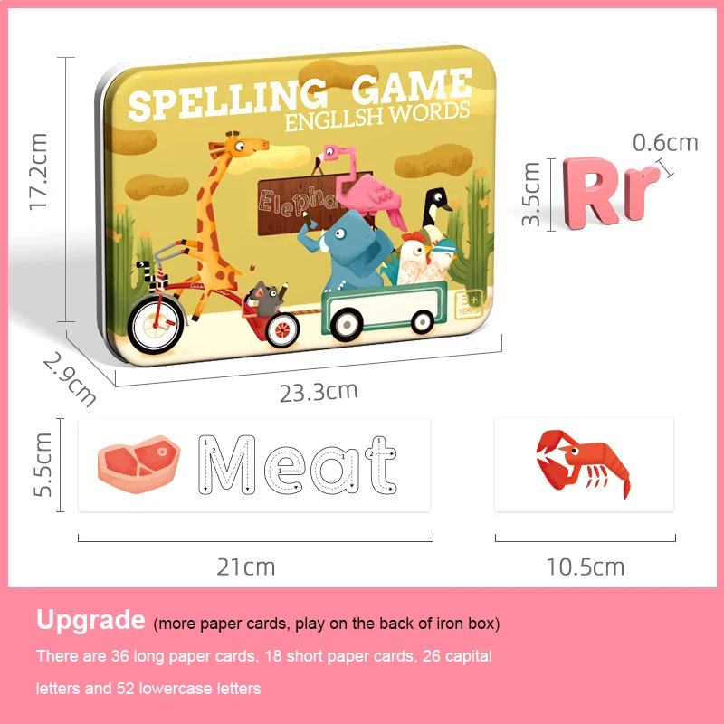 

Wooden Montessori Toys Children Spelling Game Children's Wooden Preschool Educational Toy Spell Words Game Gift