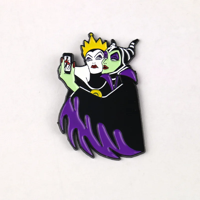 Maleficent негодяев мультфильм символов Брошь винтажная одежда эмалированные