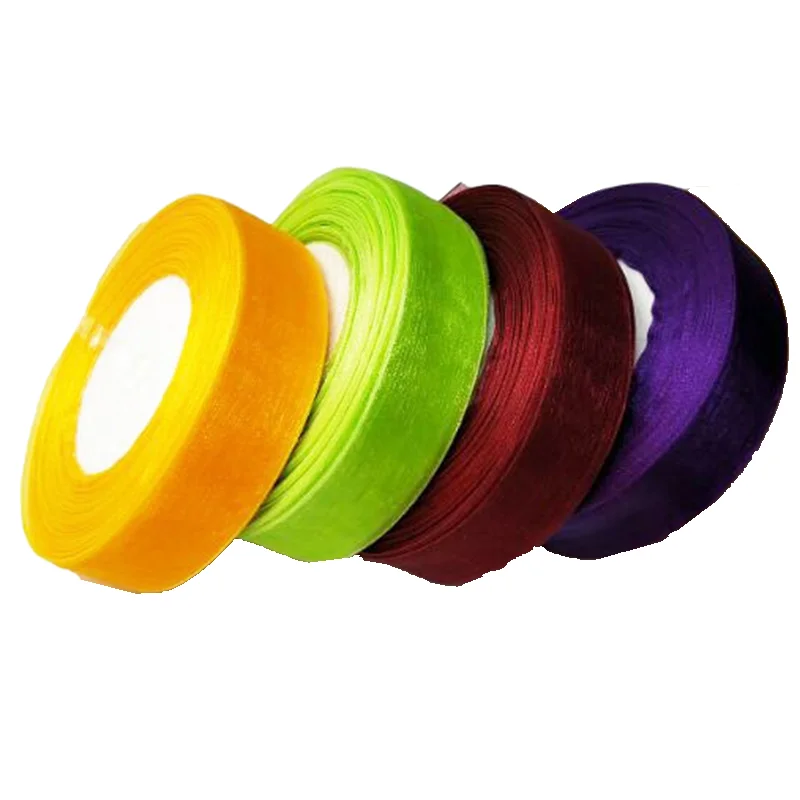 4 рулона прозрачная лента из органзы 200 ярдов 1 дюйм|organza ribbon|ribbon weavingribbon ribbon |
